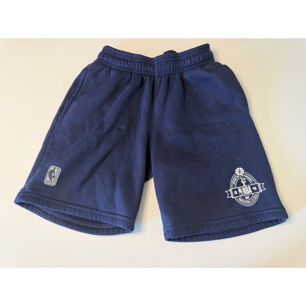NBA Eastern Conference Boys Navy Blue Fleece Shorts Elastic Waist Size 8